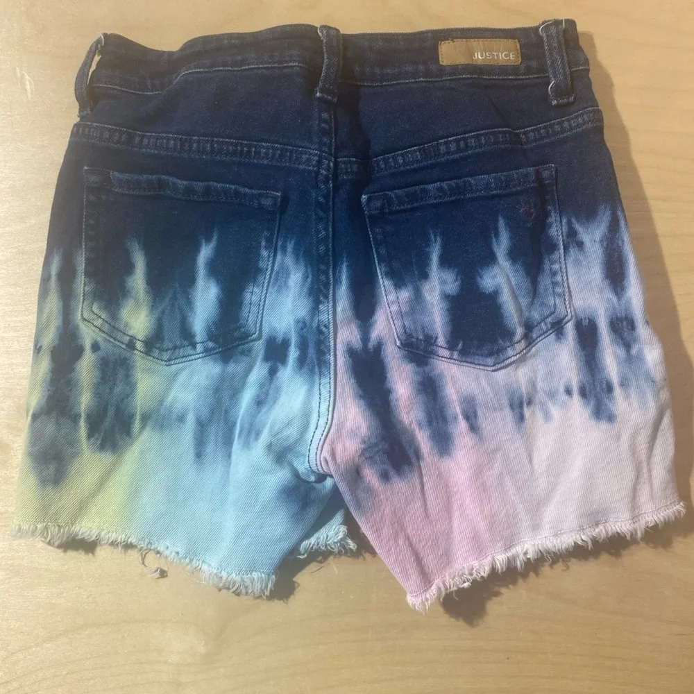 Justice Multicolor Tie-Dye Jean Shorts 16 (GA)